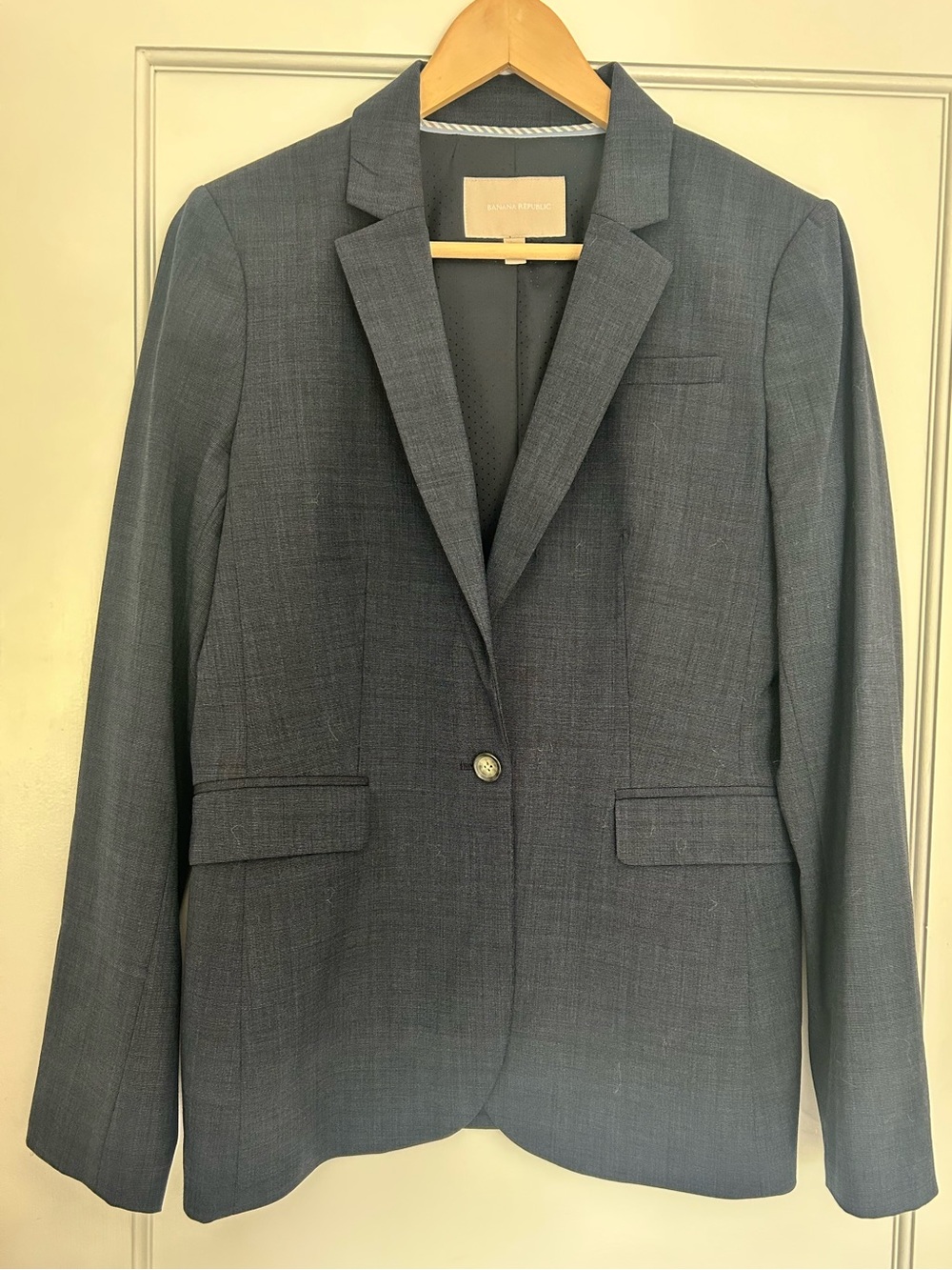 Banana Republic Women's Charcoal-Blue Tailored Blazer Size 10